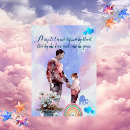 愛Stepdadブルースモークスカイクラウドレインボーカワイイ シーズンカード