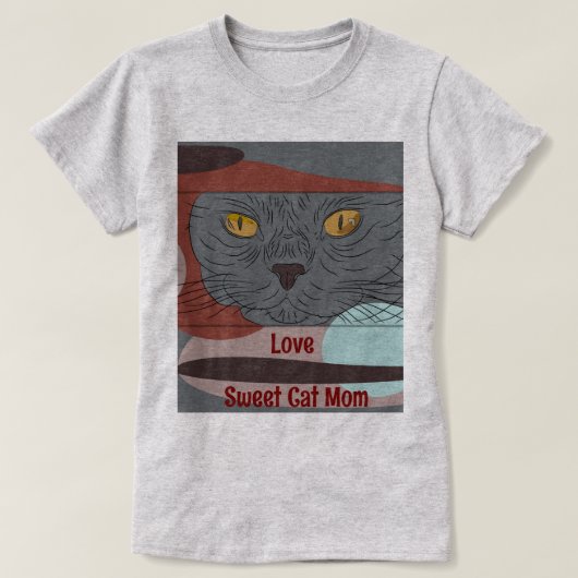 愛Sweet CatママTシャツfor woman Tシャツ (デザイン正面)