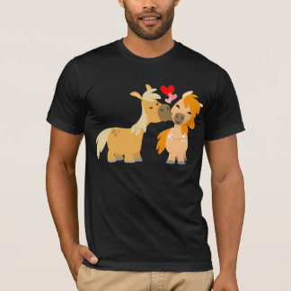 愛Tシャツに描かれた可愛い漫画のポニー Tシャツ