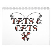 愛Tats及び猫の入れ墨のスタイルのハート カレンダー (カバー)