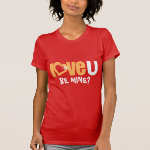 愛U名は私の輝く赤い金ゴールドハートトップ Tシャツ
