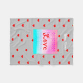 愛xoxo フリースブランケット (正面(横))