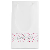 愛YOUアーティザンピンク水玉模様スウィートバレンタイン スモールペーパーバッグ (正面)