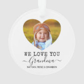 愛You祖母ハートクリスマスツリー写真 オーナメント (裏面)