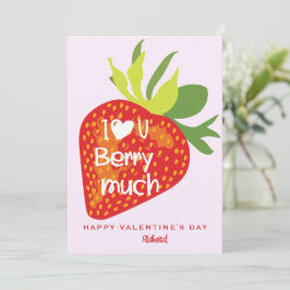 愛You Berry Much Red Strawberry Valentinesカード 招待状