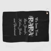 愛You Papaスクリプモダントカスタムキッズ名 ゴルフタオル (横)