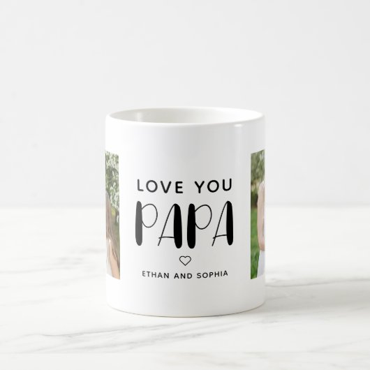 愛You Papa写真かわいいスクリプトコーヒーマグ コーヒーマグカップ (中央)