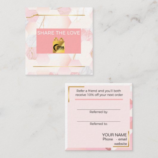 愛Zyiaの紹介カードを共有して下さい スクエア名刺 (正面/裏面)