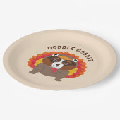 感おもしろい謝祭犬パーティープレート ペーパープレート (アングル)