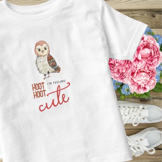 感じかわいいフクロウの子ども トドラーTシャツ