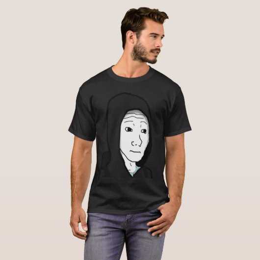 感じてる人 Wojak メーム ドゥーマー 1 Tシャツ (正面フル)