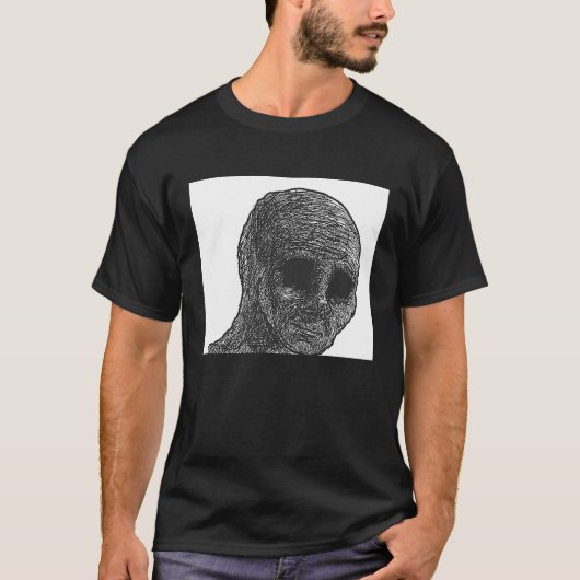 感じてる男性Wojakミーム ドゥーマー 1 Tシャツ (正面)
