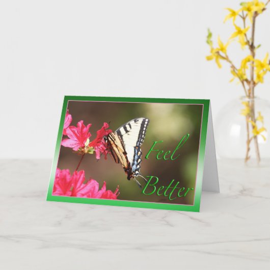 感じのよりよい蝶カード カード (黄色い花)