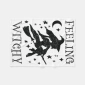 感じのウィッチー面白いハロウィーンウィッチビブキンダN フリースブランケット (正面(横))