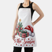 感じのクすてきリスマスツリーホットココアホリデー エプロン (インサイチュ)