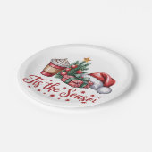 感じのクすてきリスマスツリーホットココアホリデー ペーパープレート (アングル)