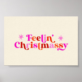 感じのクリスマスピンクのクリスマスアートプリント ポスター