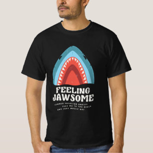 感じのシャークおもしろいサマーパンブラック Tシャツ