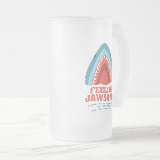 感じのシャークおもしろいサマーパン フロストグラスビールジョッキ (正面右)