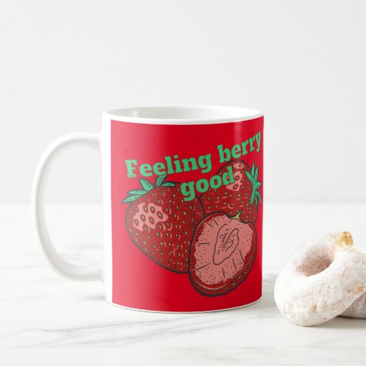 感じのベリーの良いおもしろいイチゴ コーヒーマグカップ (ドーナツ)