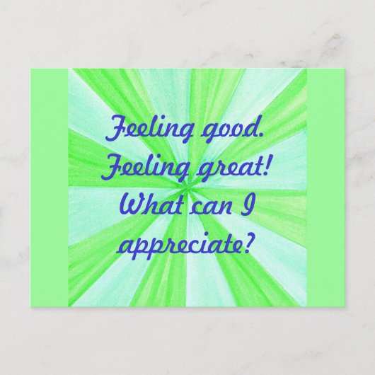 感じの善感じの素晴らし肯定 ポストカード (正面)