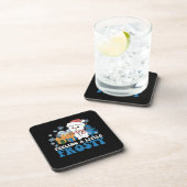 感じの小さな雪だるまの雪の霜の降りたクリスマス コースター (右側)