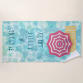 感じの少し塩辛いビーチ ビーチタオル (正面)