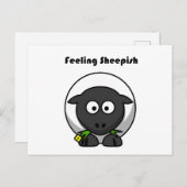 感じの恥ずかしそうな可愛い恥ずかしがり屋の羊のおもしろい漫画 ポストカード (正面/裏面)