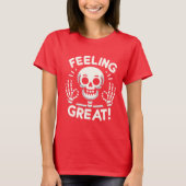 感じの素晴らしスカルと骨の付いた前向き骨 Tシャツ (正面)