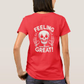 感じの素晴らしスカルと骨の付いた前向き骨 Tシャツ (裏面)