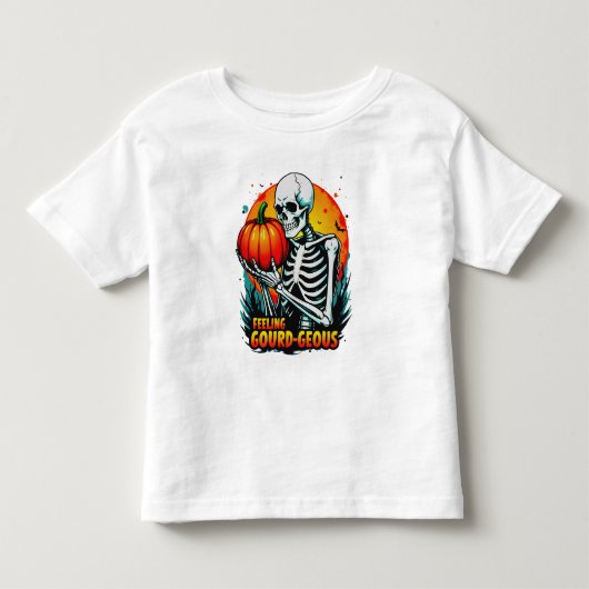 『感じの美食の骨組みハンドハロウィンティー』 トドラーTシャツ (正面)