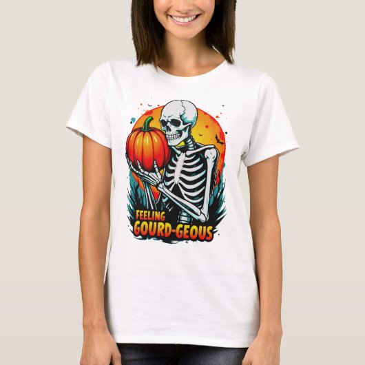 『感じの美食の骨組みハンドハロウィンティー』 Tシャツ (正面)