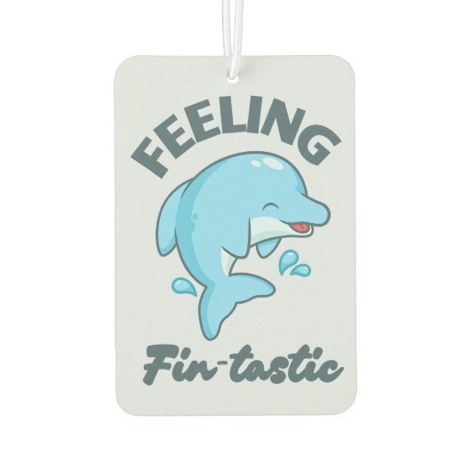 感じの風刺（幻想的）かわいいおもしろいイルカ カーエアーフレッシュナー (裏面)