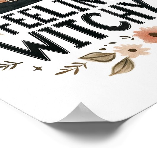 感じの魔女ハットウォーター色ハロウィーン ポスター (角)