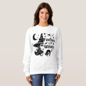 感じの魔性の面白いハロウィーンの魔女 スウェットシャツ (正面フル)