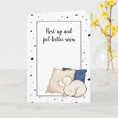 感じより良い近く可愛い小さな眠るマウス カード (黄色い花)