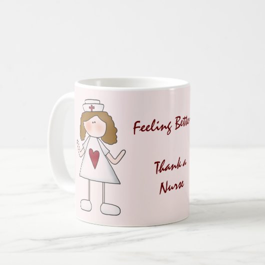 感じることはよりよくナースを感謝していしています コーヒーマグカップ (正面左)