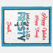 感じカスタマイズ少し霜の降りた フリースブランケット (正面(横))