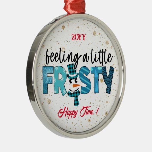感じカスタマイズ少し霜の降りた メタルオーナメント (右)