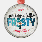 感じカスタマイズ少し霜の降りた メタルオーナメント (正面)