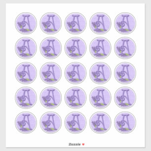 感じスタイルラベンダーモノグラム シール