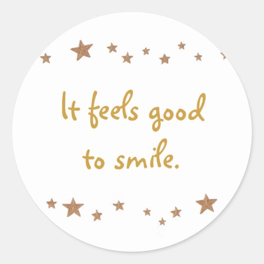 感じスマイル、シール、金ゴールドスターに良い縁ど ラウンドシール (正面)