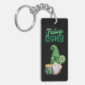 感じズラッキーハッピーセントパトリックの日カスタム文字 キーホルダー (正面左)