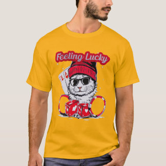 感じズラッキー – クールCat Casino Vibes Tシャツ