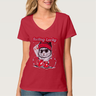 感じズラッキー – クールCat Casino Vibes Tシャツ