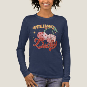 感じズ・ラッキーサイコロレトロタイポグラフィ トライブレンドＴシャツ