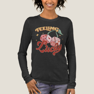 感じズ・ラッキーサイコロレトロタイポグラフィ トライブレンドＴシャツ