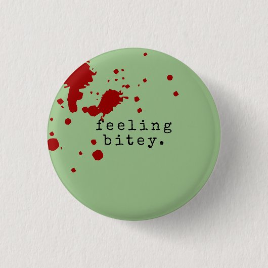感じズBITEYおもしろい Zombie Green 缶バッジ (正面)