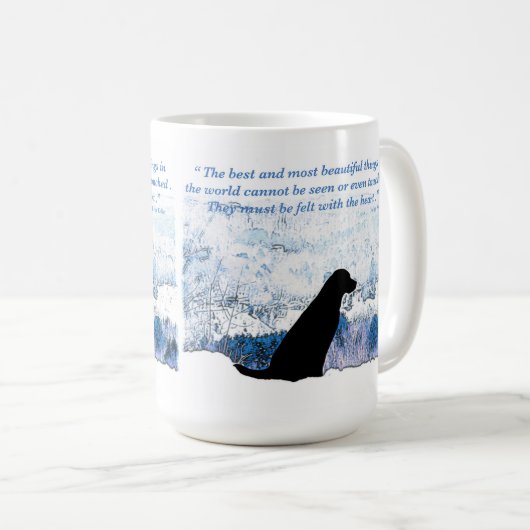 感じハート付き – Black Lab コーヒーマグカップ (正面右)