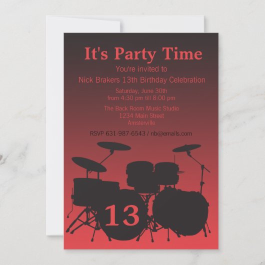 感じビートドラム招待状 招待状 (正面)